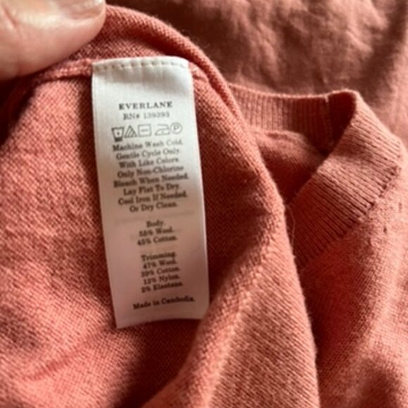 Everlane The Cotton–Merino Summer Crew in Rose Blossom Small NWT - Picture 7 of 10